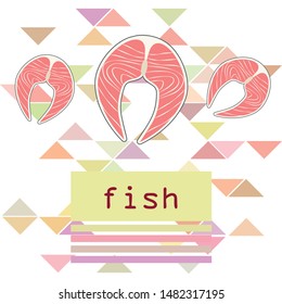 Fish, seafood. Vector seafood. Food and restaurant design.