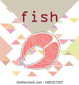 Fish, seafood. Vector seafood. Food and restaurant design.