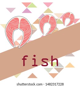 Fish, seafood. Vector seafood. Food and restaurant design.