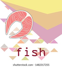 Fish, seafood. Vector seafood. Food and restaurant design.