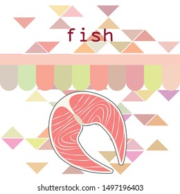 Fish, seafood. Vector seafood. Food and restaurant design.