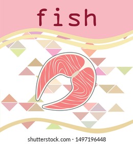 Fish, seafood. Vector seafood. Food and restaurant design.