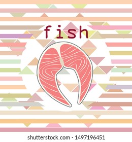 Fish, seafood. Vector seafood. Food and restaurant design.
