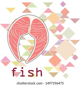 Fish, seafood. Vector seafood. Food and restaurant design.