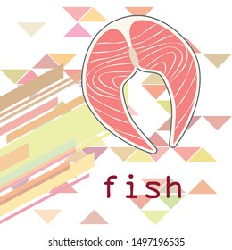 Fish, seafood. Vector seafood. Food and restaurant design.