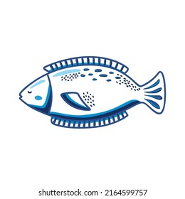 fish sealife sketch style icon