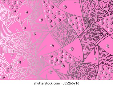 Fish seamless background. Sketch underwater marine pattern. 
