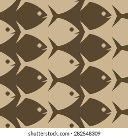 Fish Seamless Colored Pattern In Esher Style.