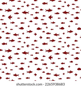 Fish Seamless Pattern Background. Vector illustration backdrop.