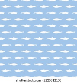 Fish Seamless pattern. Fish Cartoon doodle, Vector illustration.