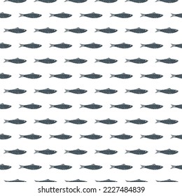 Fish Seamless pattern. Fish Cartoon doodle, Vector illustration.