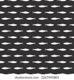 Fish Seamless pattern. Fish Cartoon doodle, Vector illustration.