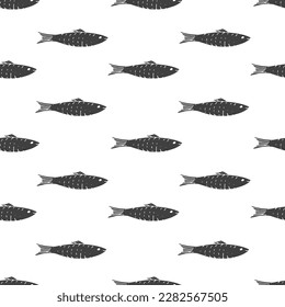 Fish Seamless pattern. Fish Cartoon doodle, Vector illustration.