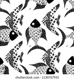 Fish Seamless Pattern Colorful Fish Hand Stock Vector (Royalty Free ...