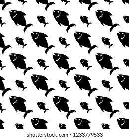 Fish Seamless Pattern Design Vector Art Illustration