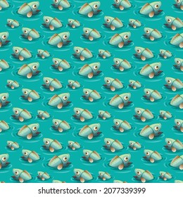 fish Seamless Pattern Design. Vector illustration