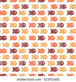 Fish seamless pattern for fabric textile design, pillows, wallpapers,cloth,bags,scrapbook paper. Vector illustration