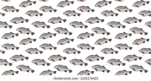 
Fish seamless pattern. Flat vector illustration