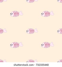 fish seamless pattern glasses vector illustration 