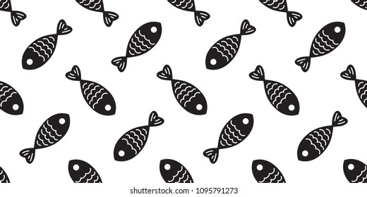 fish seamless pattern salmon shark fin dolphin whale vector ocean sea isolated background repeat cartoon wallpaper