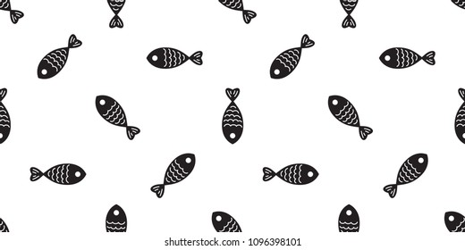 fish seamless pattern salmon shark fin dolphin whale vector ocean sea repeat isolated background wallpaper