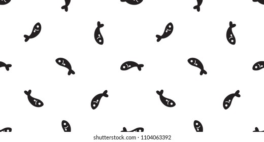 fish seamless pattern salmon vector shark fin dolphin whale repeat isolated wallpaper background