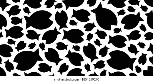 fish Seamless pattern shark vector salmon dolphin tuna doodle icon cartoon ocean sea repeat wallpaper scarf isolated tile background pet animal illustration doodle design