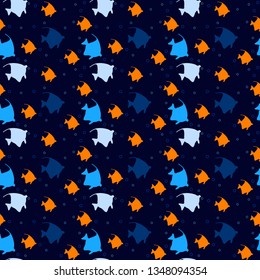 Fish seamless pattern, summer print for textile and card design
