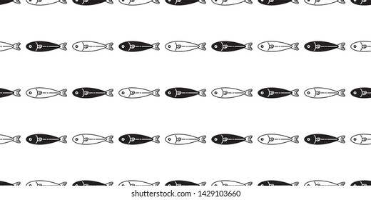 fish Seamless pattern tuna vector shark salmon scarf isolated dolphin whale ocean sea repeat wallpaper tile background cartoon doodle illustration design