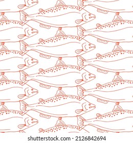 fish seamless pattern in vector.