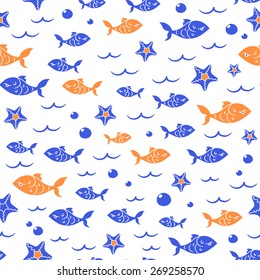 Fish seamless pattern. Vector