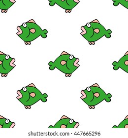 Fish seamless pattern vector