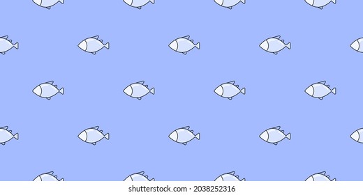 Fish Seamless Pattern. Vector background for design. Food concept.