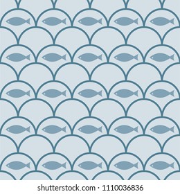 Fish Seamless Pattern Vector Illustration