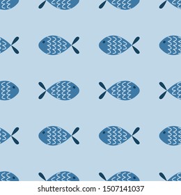 Fish seamless pattern. Vector illustration.