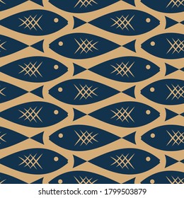 Fish seamless pattern. Vector illustration