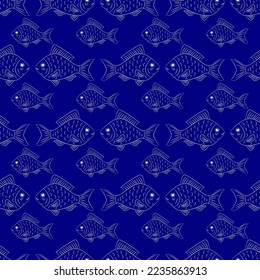 fish, seamless pattern, vector illustration