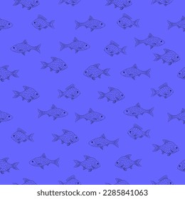 fish, seamless pattern, vector illustration