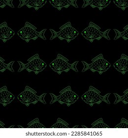 fish, seamless pattern, vector illustration