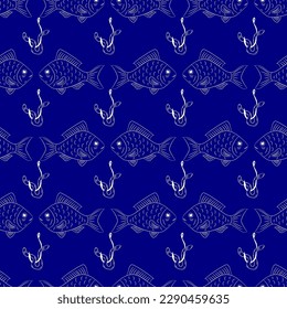 fish, seamless pattern, vector illustration