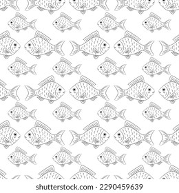 fish, seamless pattern, vector illustration