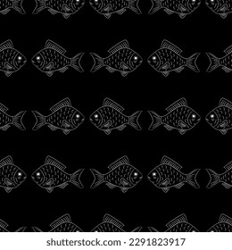 fish, seamless pattern, vector illustration