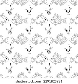 fish, seamless pattern, vector illustration