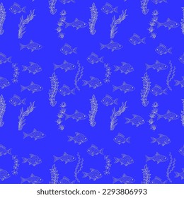 fish, seamless pattern, vector illustration