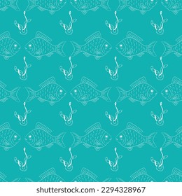 fish, seamless pattern, vector illustration