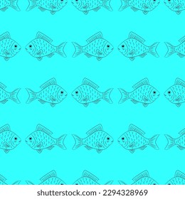 fish, seamless pattern, vector illustration