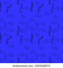 fish, seamless pattern, vector illustration