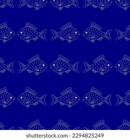 fish, seamless pattern, vector illustration