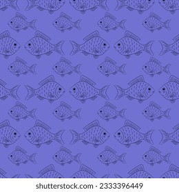 fish, seamless pattern, vector illustration