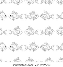 fish, seamless pattern, vector illustration